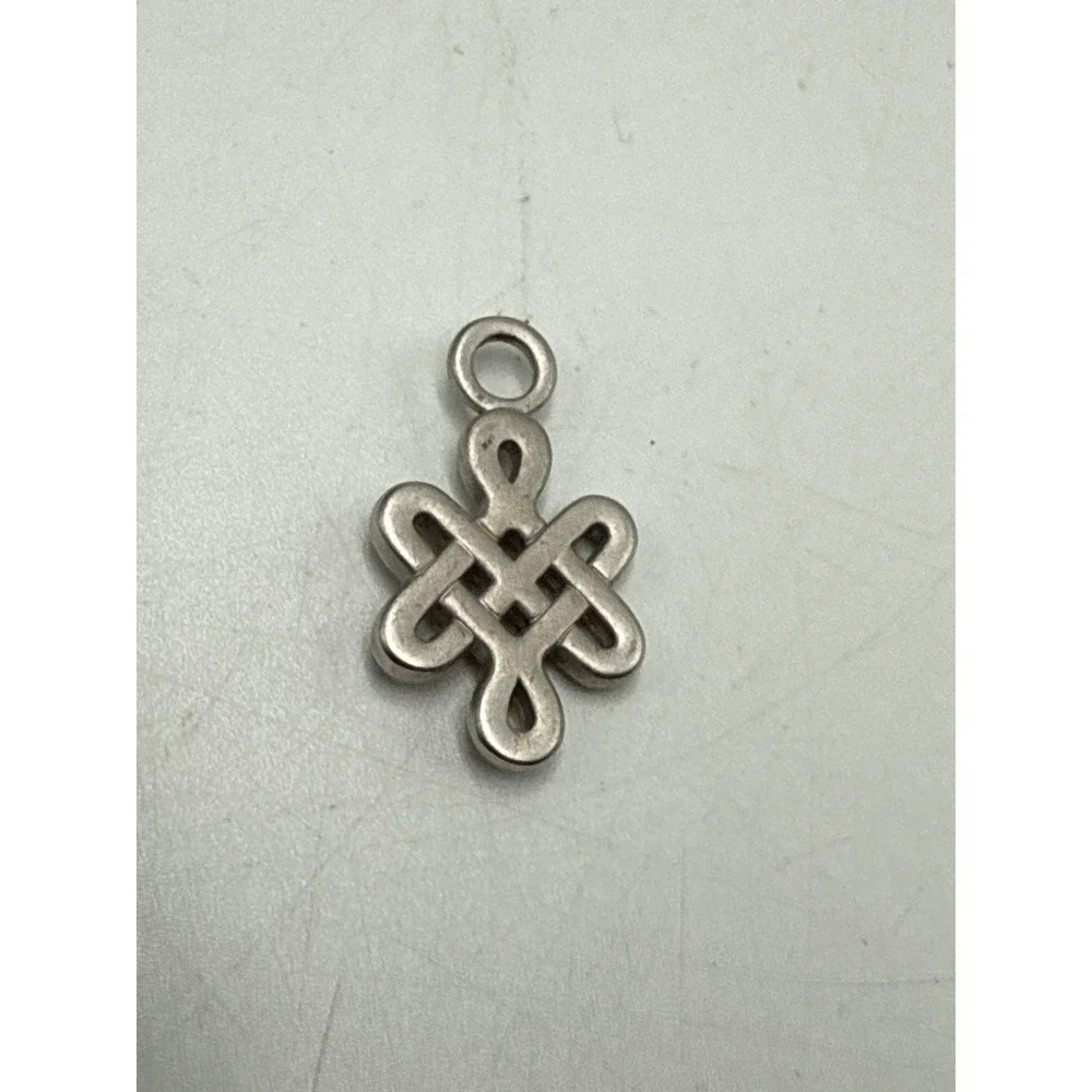 Celtic Knot Pendant Charm Silver Tone Rhinestone‎ Eternal Knot Jewelry